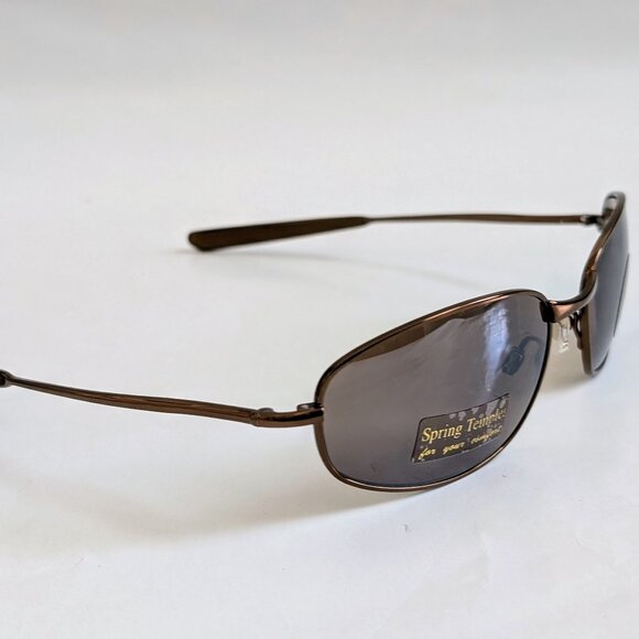 NWT Vintage 90's Rectangle Metal Sport Sunglasses (S. Brown) - Picture 2 of 5
